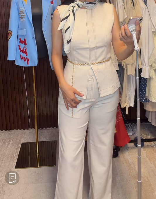 Beige set with belt