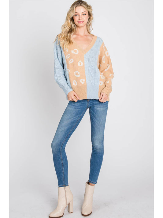 Animal block print sweater