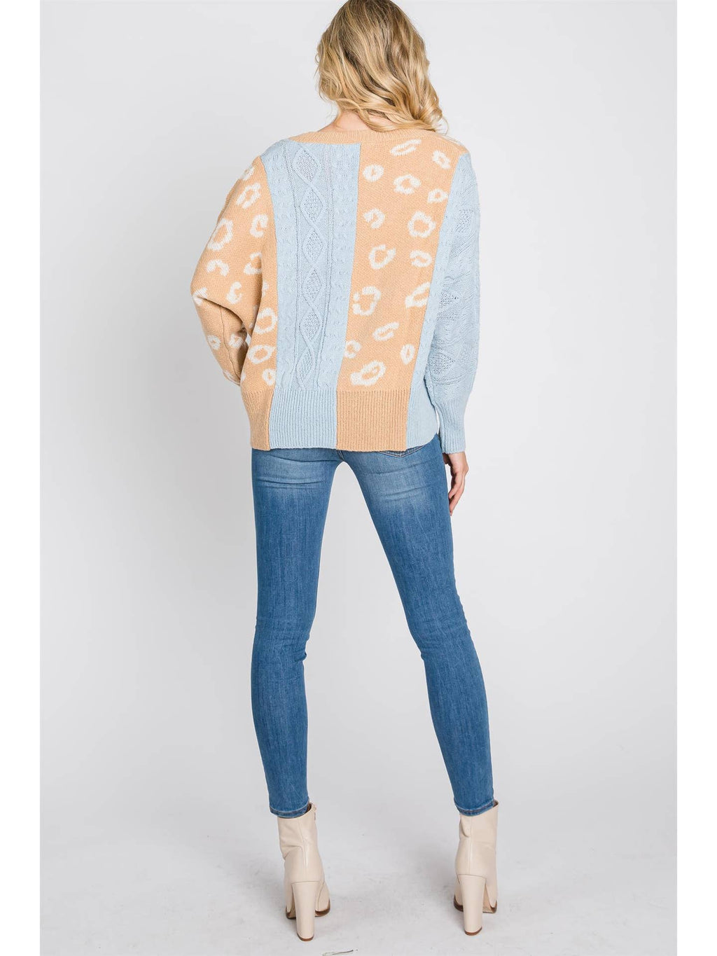 Animal block print sweater