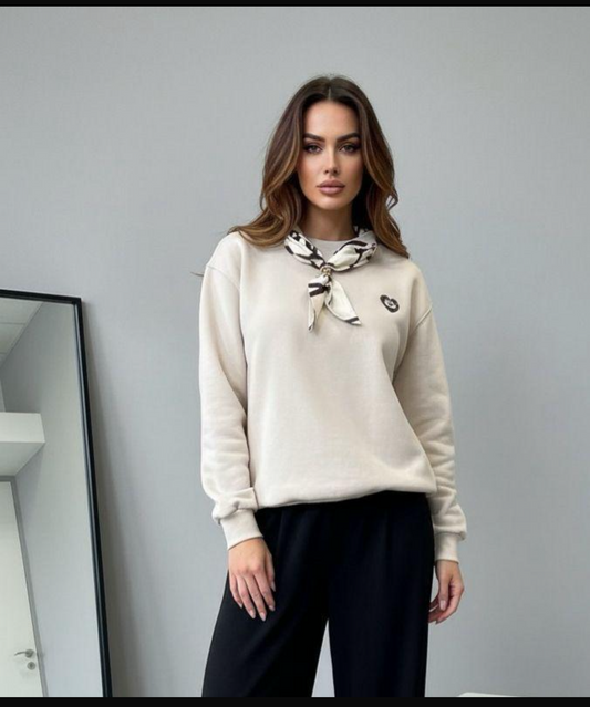 Evil eye sweater with scarf